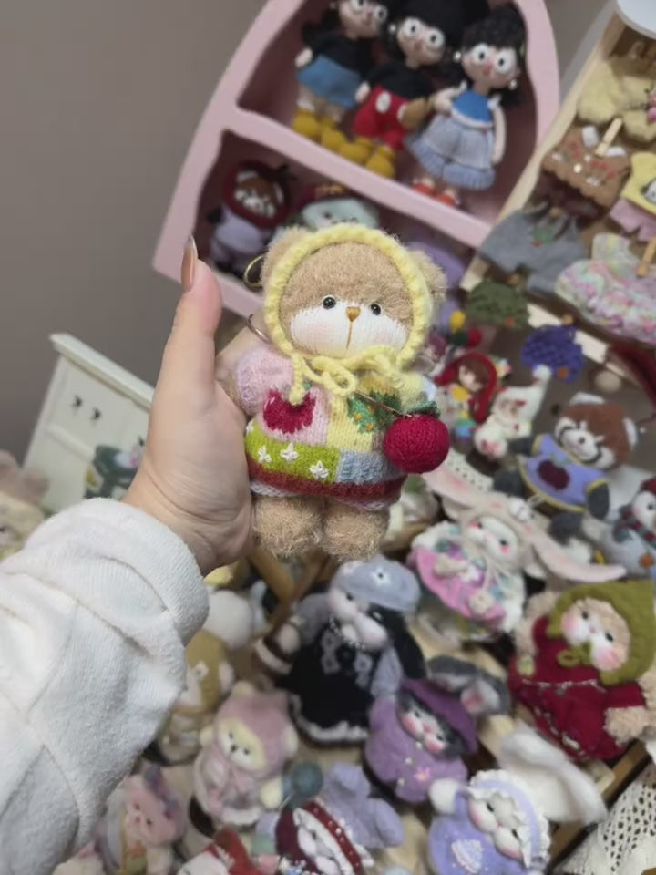 Hand-Knit Bronze Bear